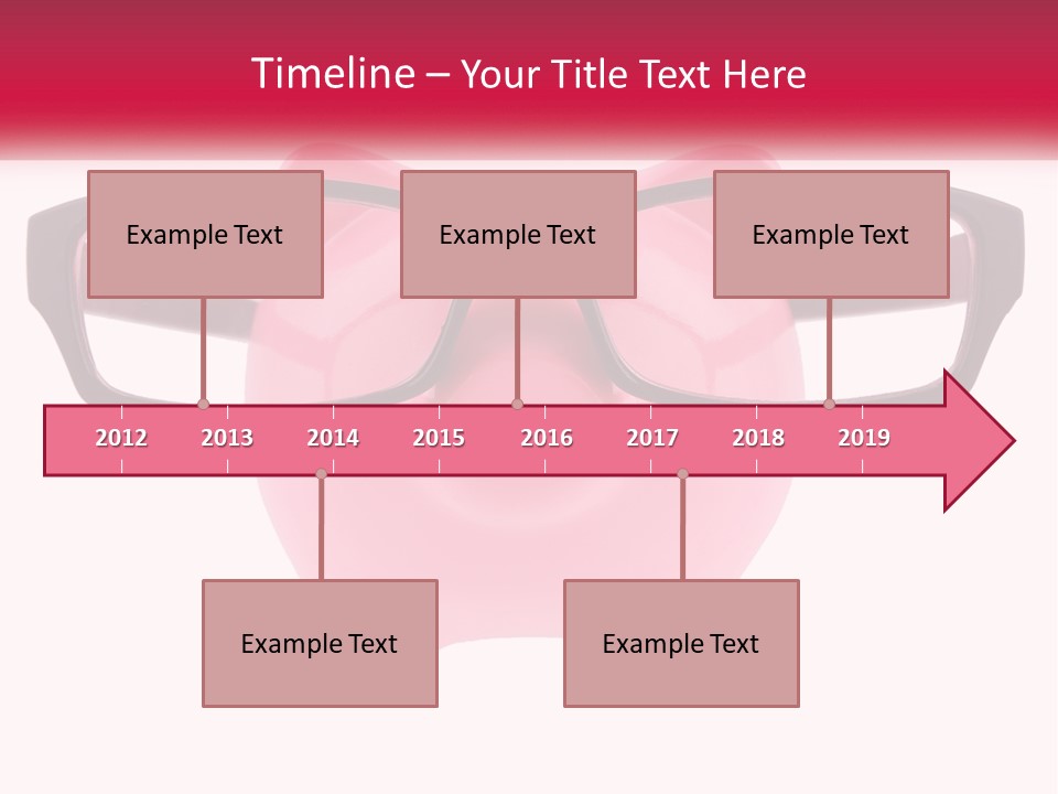 A Piggy Bank With Glasses On Top Of It PowerPoint Template