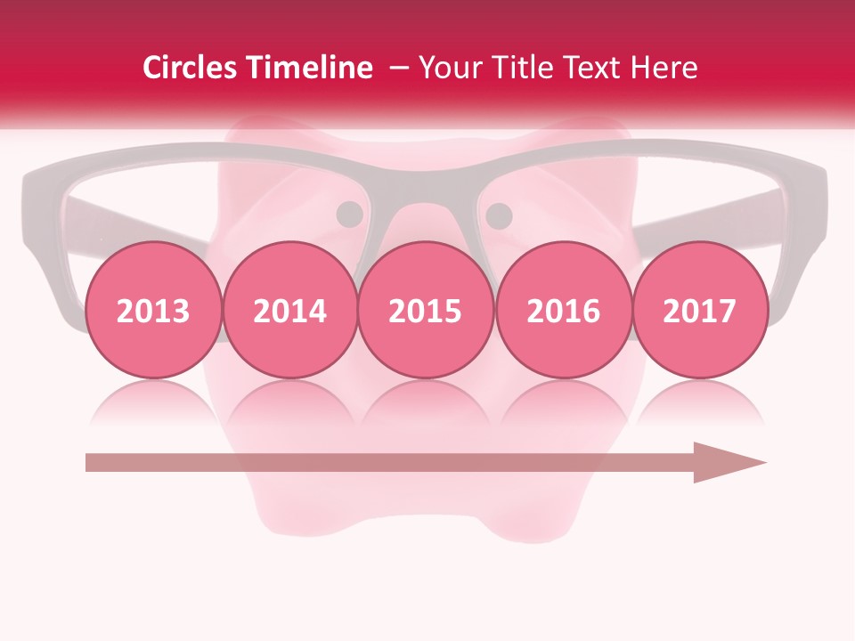 A Piggy Bank With Glasses On Top Of It PowerPoint Template