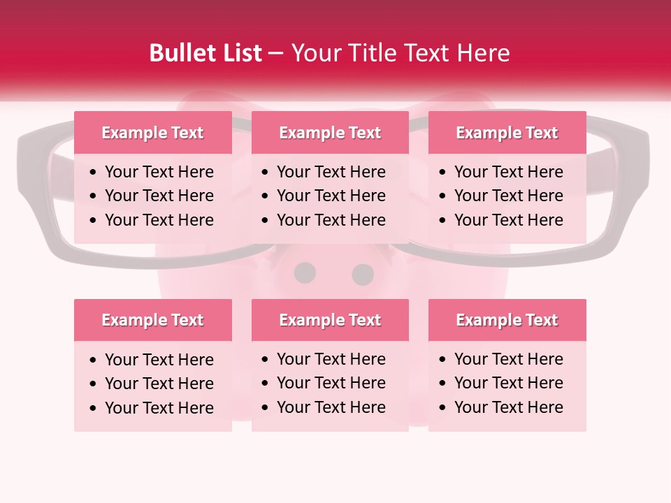 A Piggy Bank With Glasses On Top Of It PowerPoint Template