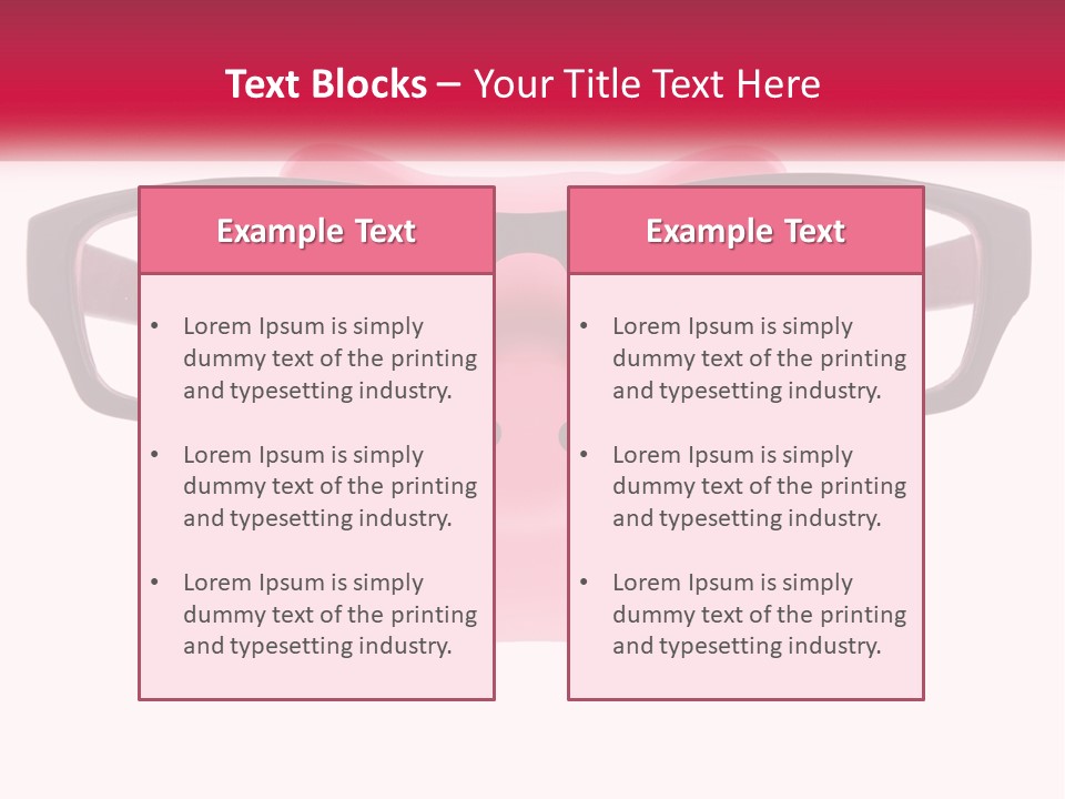 A Piggy Bank With Glasses On Top Of It PowerPoint Template