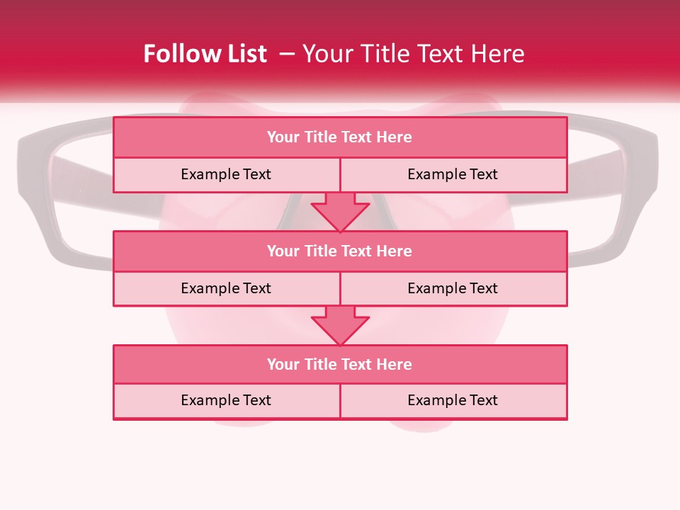 A Piggy Bank With Glasses On Top Of It PowerPoint Template