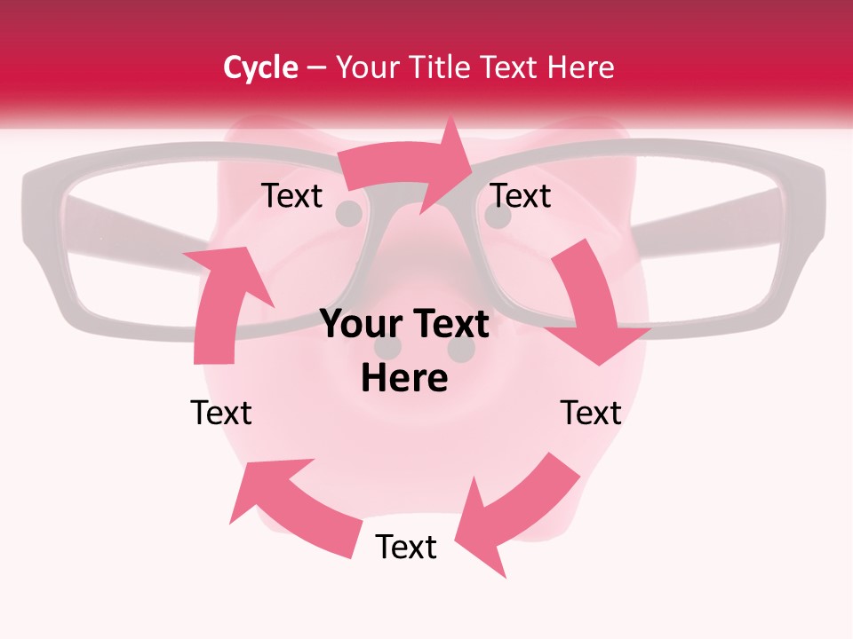 A Piggy Bank With Glasses On Top Of It PowerPoint Template