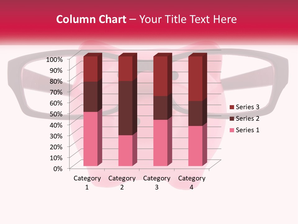 A Piggy Bank With Glasses On Top Of It PowerPoint Template