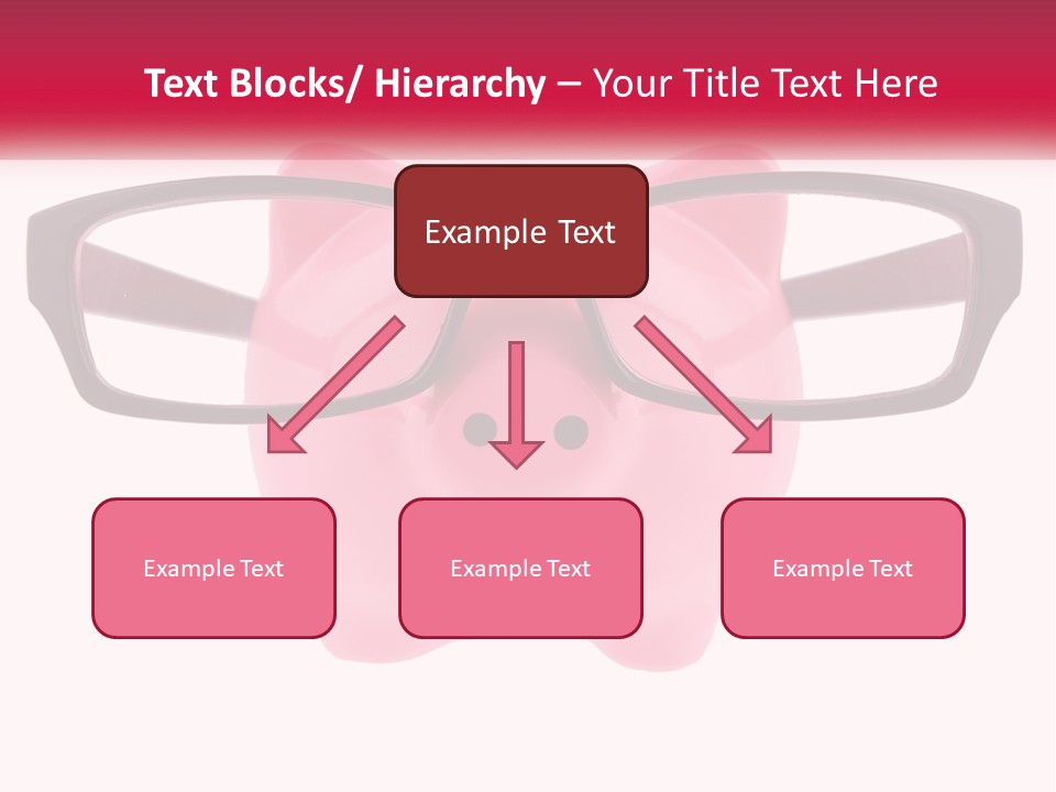A Piggy Bank With Glasses On Top Of It PowerPoint Template