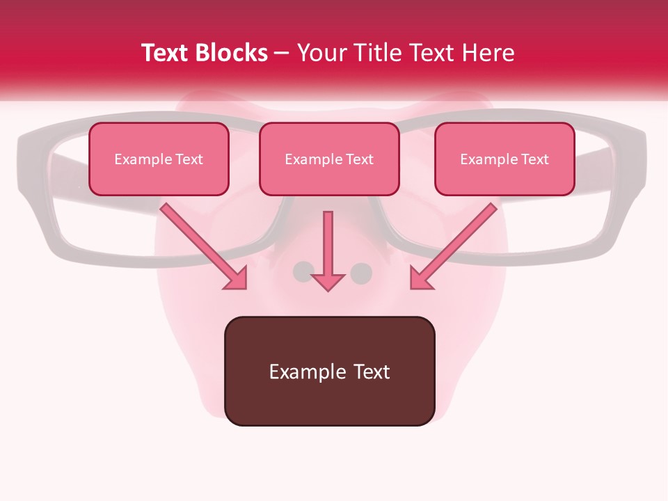 A Piggy Bank With Glasses On Top Of It PowerPoint Template