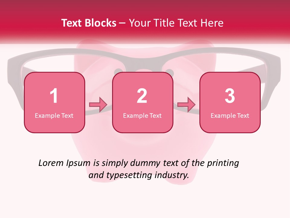 A Piggy Bank With Glasses On Top Of It PowerPoint Template
