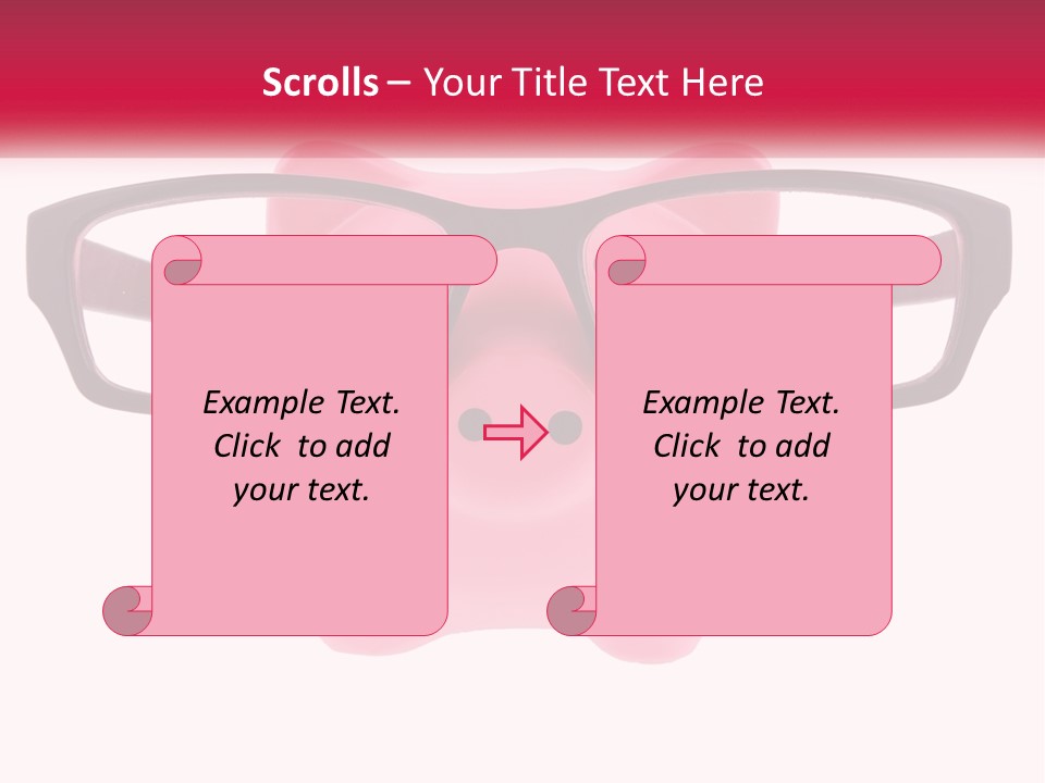 A Piggy Bank With Glasses On Top Of It PowerPoint Template