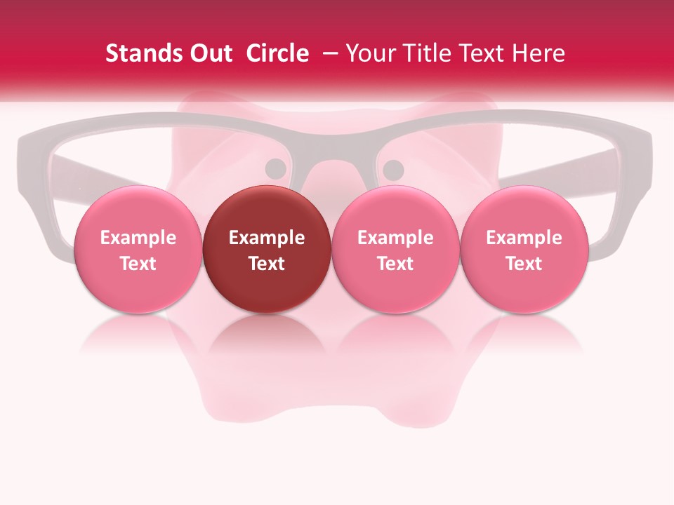 A Piggy Bank With Glasses On Top Of It PowerPoint Template