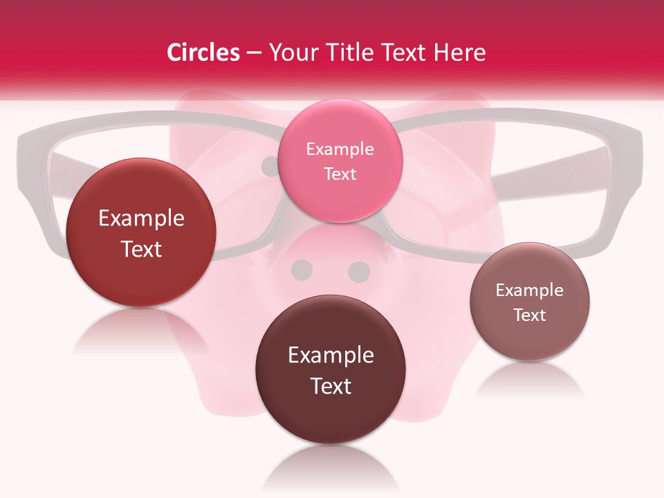 A Piggy Bank With Glasses On Top Of It PowerPoint Template