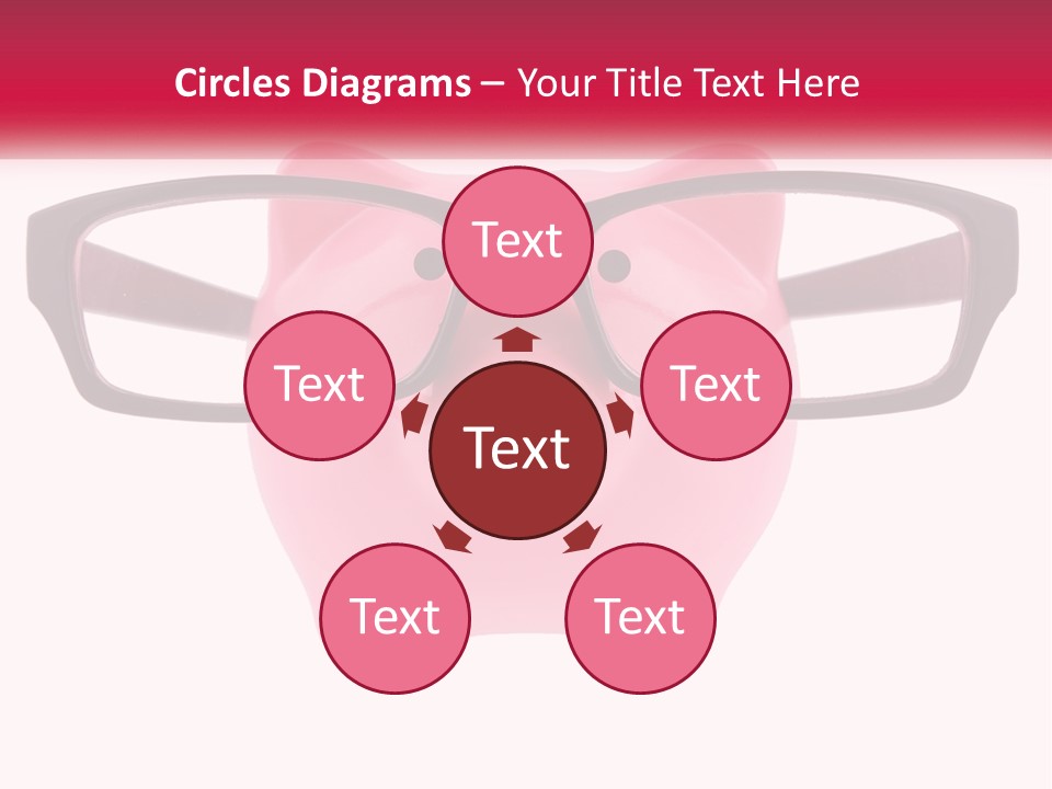 A Piggy Bank With Glasses On Top Of It PowerPoint Template