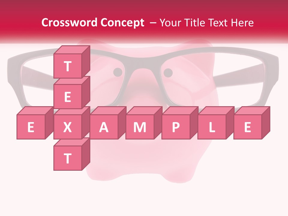 A Piggy Bank With Glasses On Top Of It PowerPoint Template