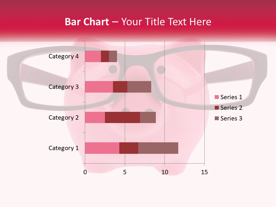 A Piggy Bank With Glasses On Top Of It PowerPoint Template