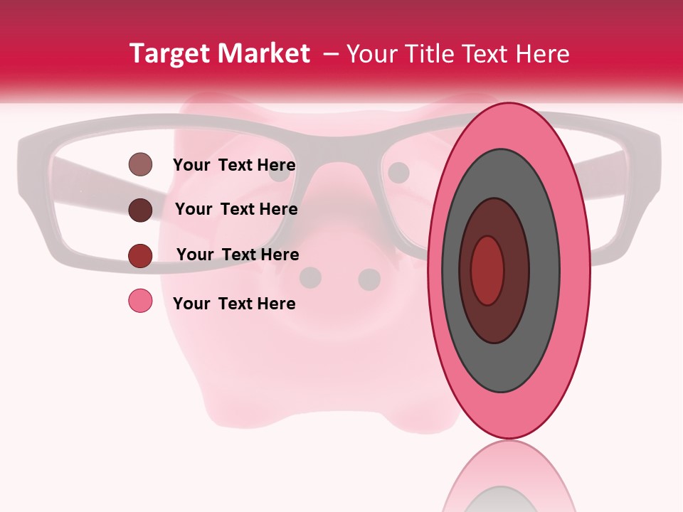 A Piggy Bank With Glasses On Top Of It PowerPoint Template