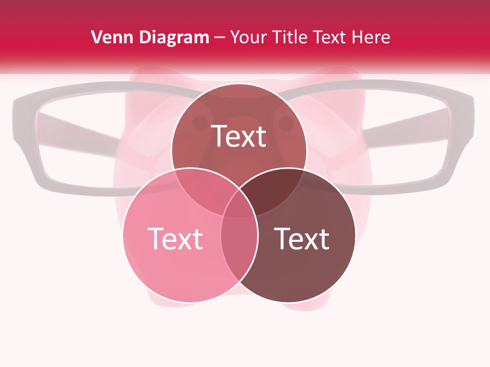 A Piggy Bank With Glasses On Top Of It PowerPoint Template