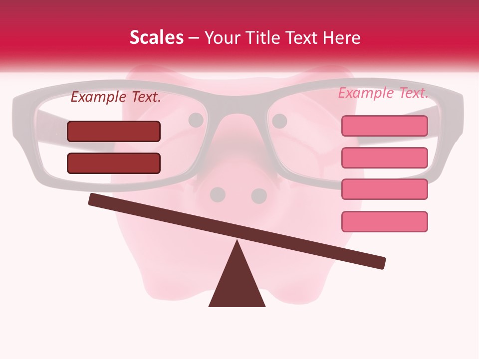 A Piggy Bank With Glasses On Top Of It PowerPoint Template