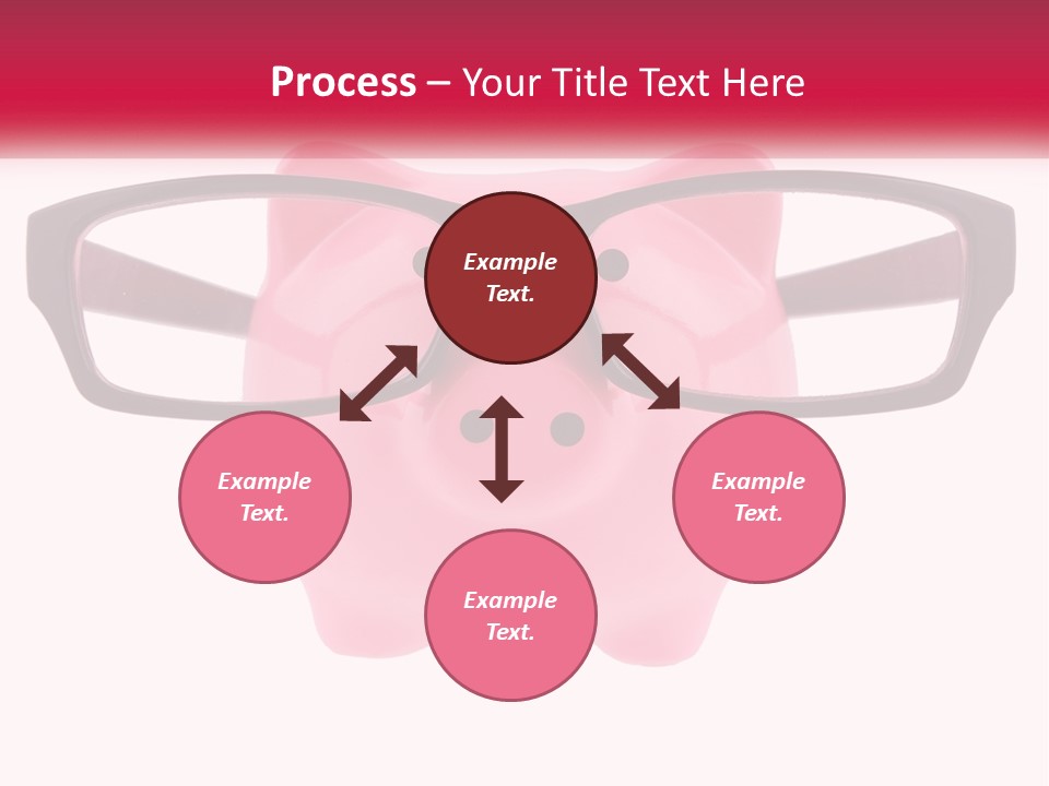 A Piggy Bank With Glasses On Top Of It PowerPoint Template