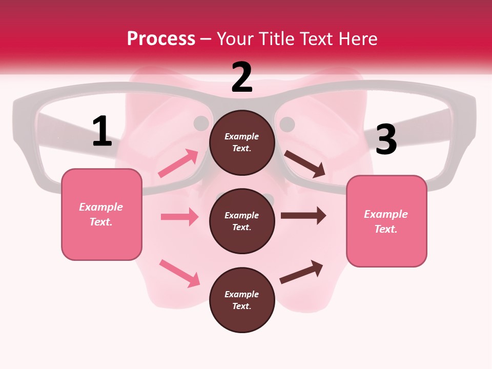 A Piggy Bank With Glasses On Top Of It PowerPoint Template