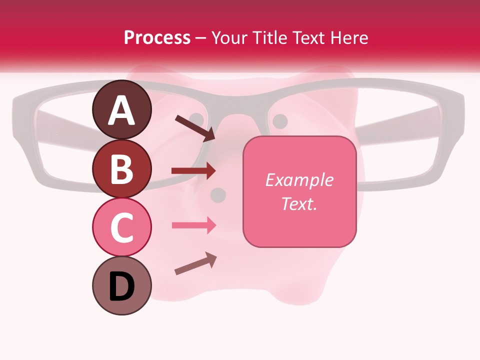 A Piggy Bank With Glasses On Top Of It PowerPoint Template