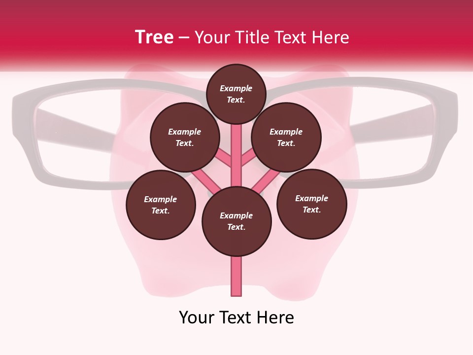 A Piggy Bank With Glasses On Top Of It PowerPoint Template