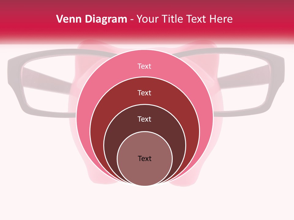 A Piggy Bank With Glasses On Top Of It PowerPoint Template