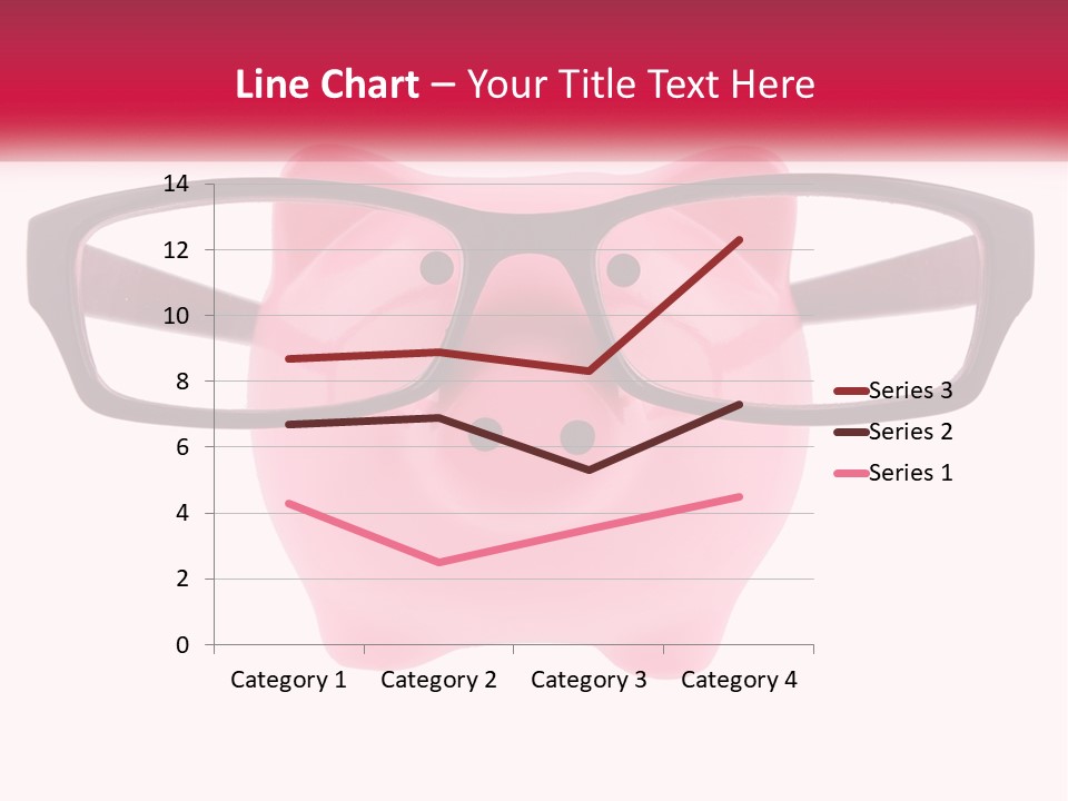A Piggy Bank With Glasses On Top Of It PowerPoint Template
