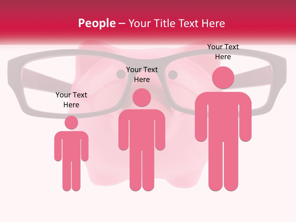 A Piggy Bank With Glasses On Top Of It PowerPoint Template