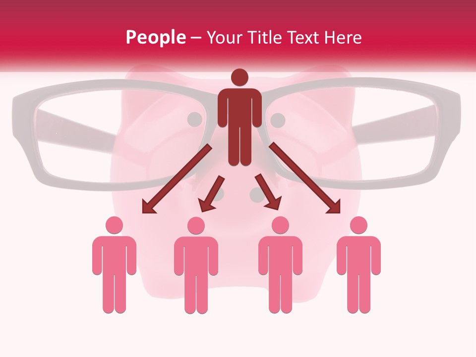 A Piggy Bank With Glasses On Top Of It PowerPoint Template