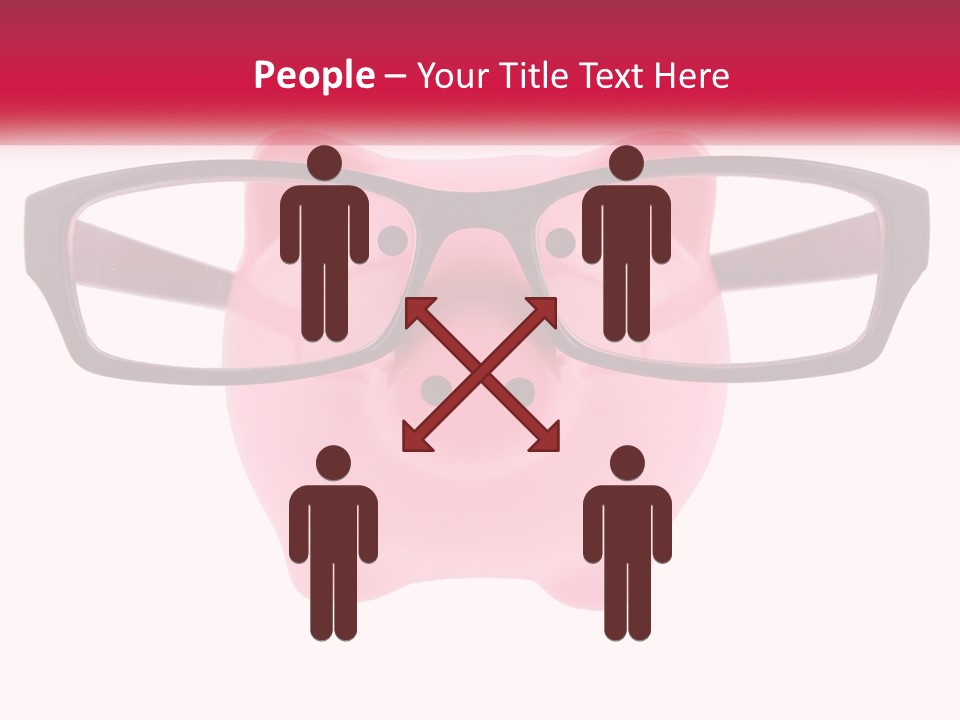 A Piggy Bank With Glasses On Top Of It PowerPoint Template