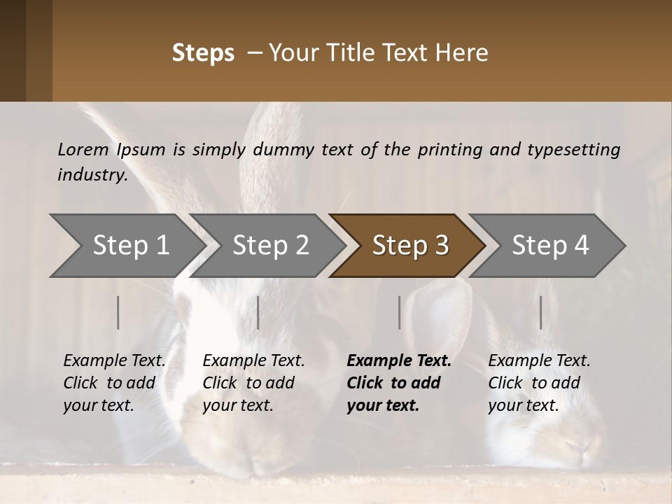 A Couple Of Rabbits Sitting Next To Each Other PowerPoint Template