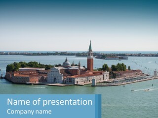 A Large Body Of Water With A Small Island In The Middle Of It PowerPoint Template