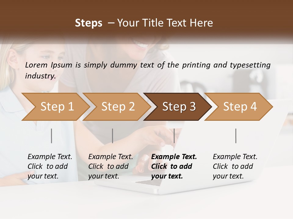 A Woman And A Child Are Looking At A Laptop PowerPoint Template