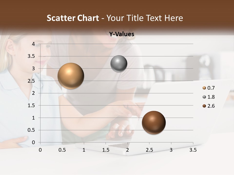 A Woman And A Child Are Looking At A Laptop PowerPoint Template