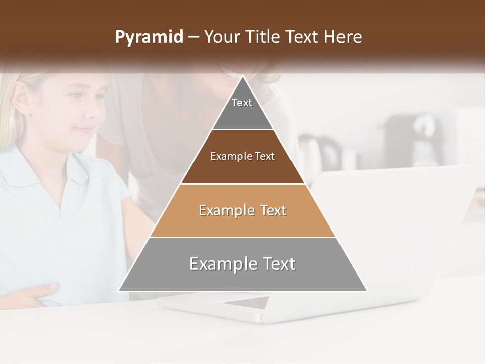 A Woman And A Child Are Looking At A Laptop PowerPoint Template