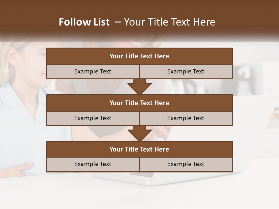 A Woman And A Child Are Looking At A Laptop PowerPoint Template