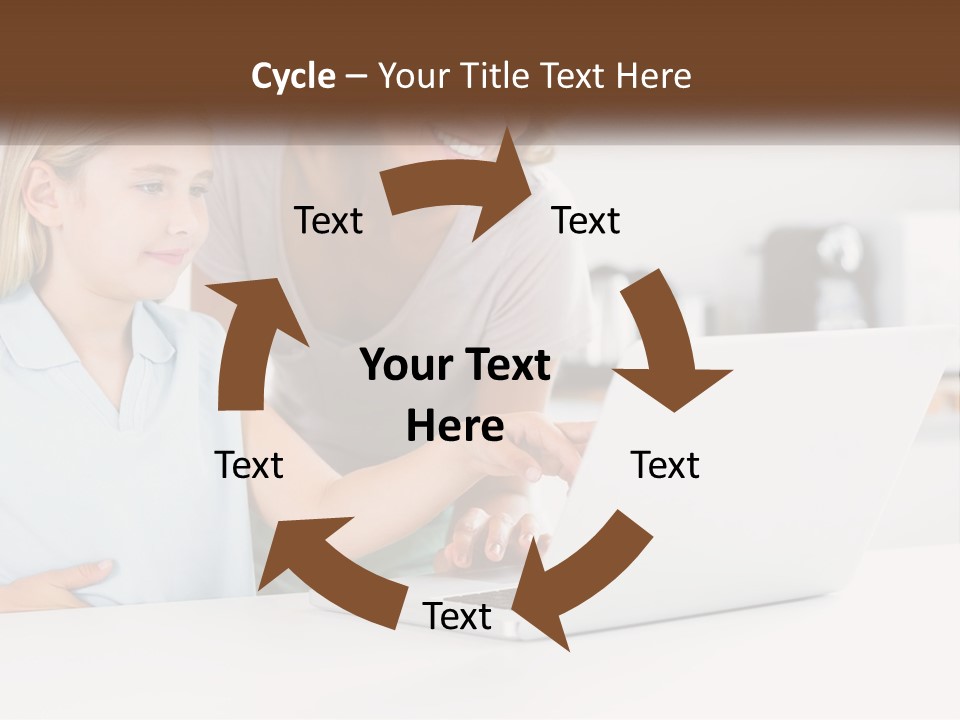 A Woman And A Child Are Looking At A Laptop PowerPoint Template