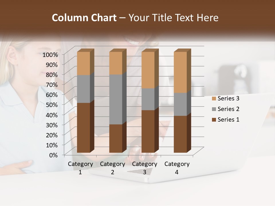 A Woman And A Child Are Looking At A Laptop PowerPoint Template