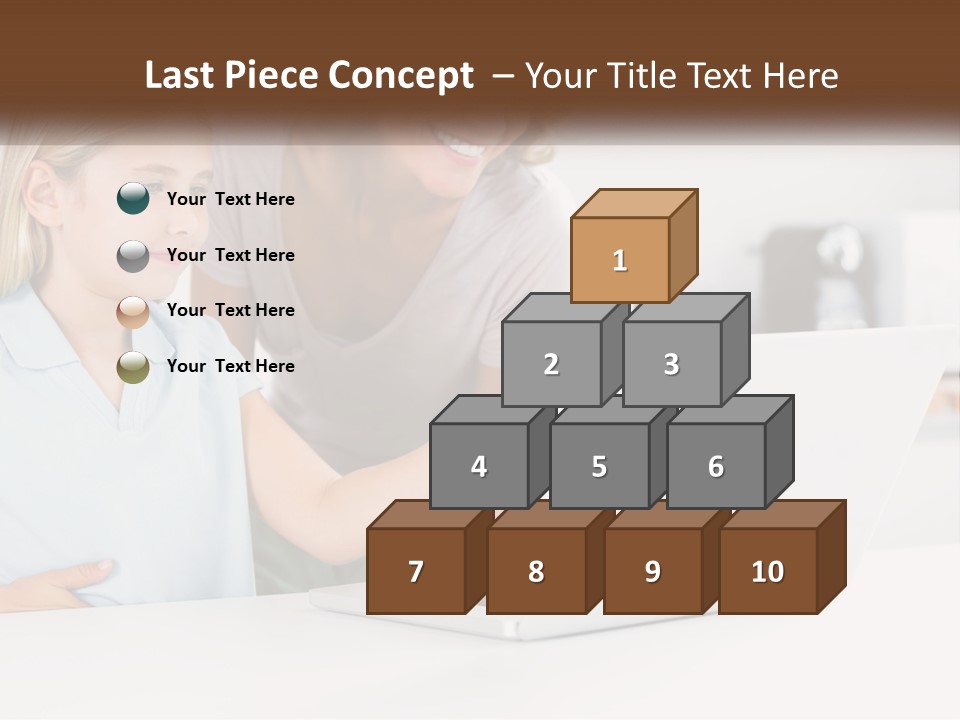 A Woman And A Child Are Looking At A Laptop PowerPoint Template