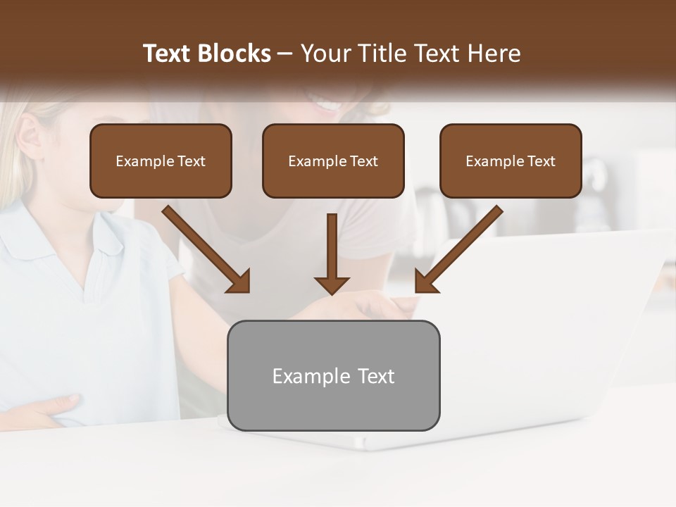 A Woman And A Child Are Looking At A Laptop PowerPoint Template