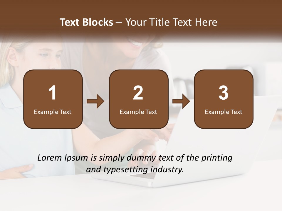 A Woman And A Child Are Looking At A Laptop PowerPoint Template