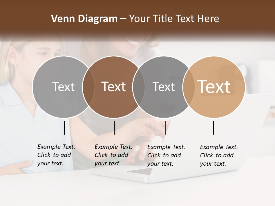 A Woman And A Child Are Looking At A Laptop PowerPoint Template