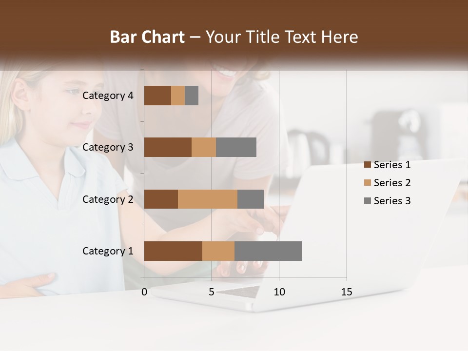 A Woman And A Child Are Looking At A Laptop PowerPoint Template