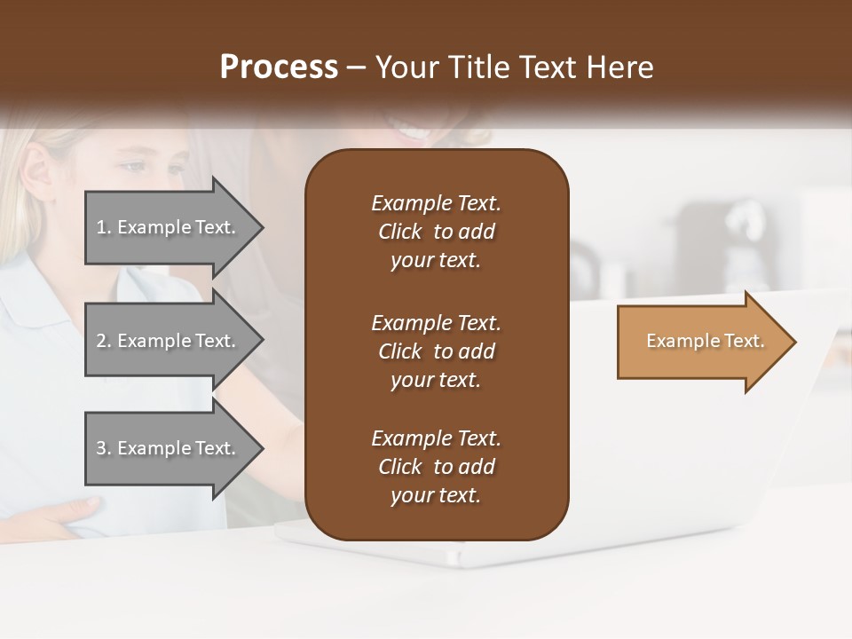 A Woman And A Child Are Looking At A Laptop PowerPoint Template