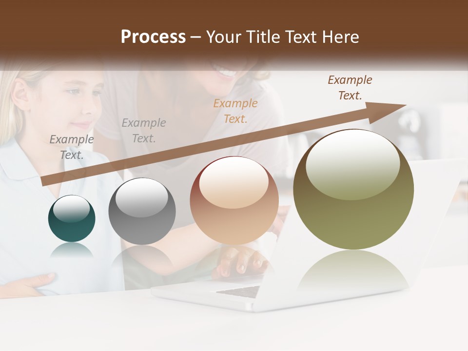 A Woman And A Child Are Looking At A Laptop PowerPoint Template