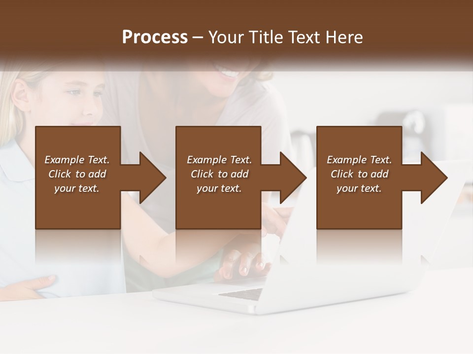 A Woman And A Child Are Looking At A Laptop PowerPoint Template
