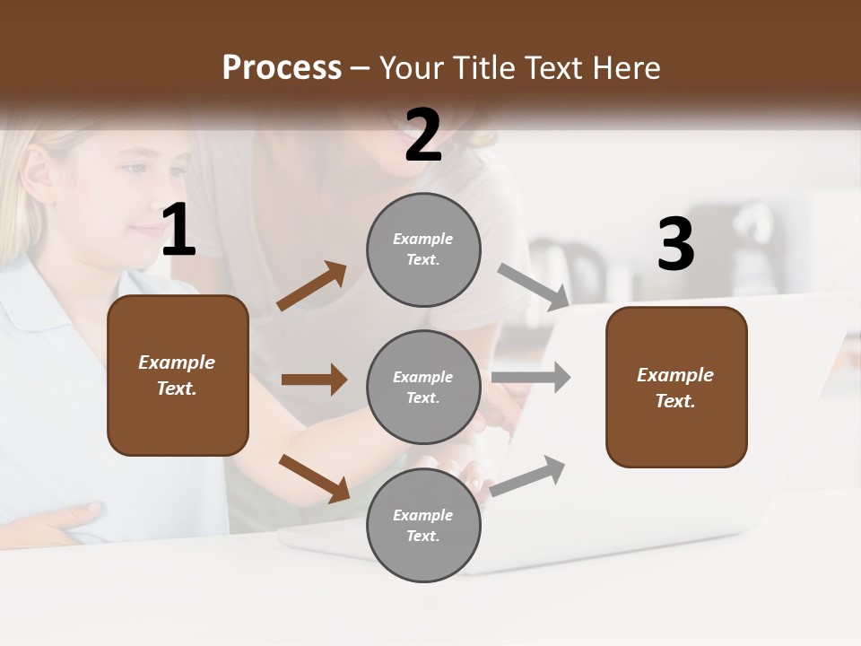 A Woman And A Child Are Looking At A Laptop PowerPoint Template