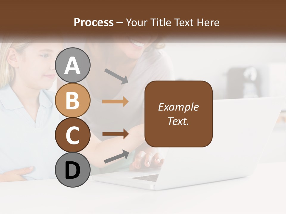 A Woman And A Child Are Looking At A Laptop PowerPoint Template