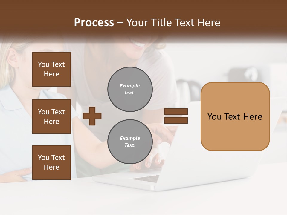 A Woman And A Child Are Looking At A Laptop PowerPoint Template