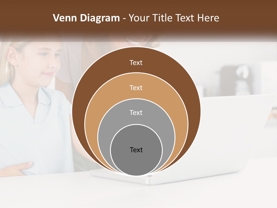 A Woman And A Child Are Looking At A Laptop PowerPoint Template