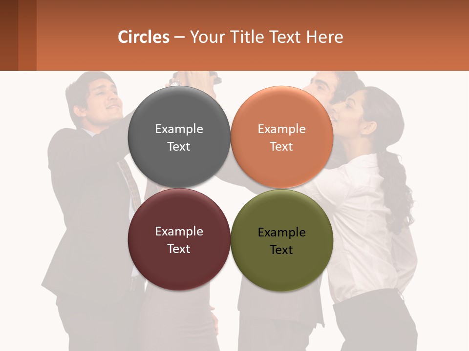 A Group Of People Holding Up A Trophy PowerPoint Template