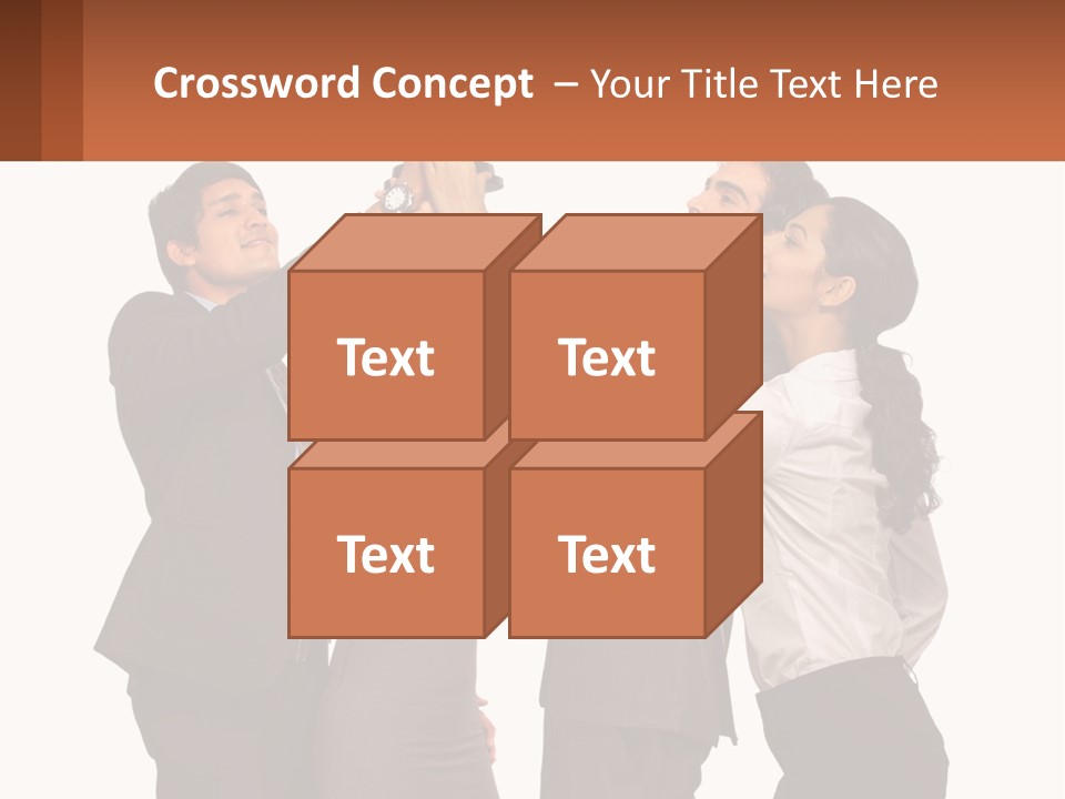 A Group Of People Holding Up A Trophy PowerPoint Template